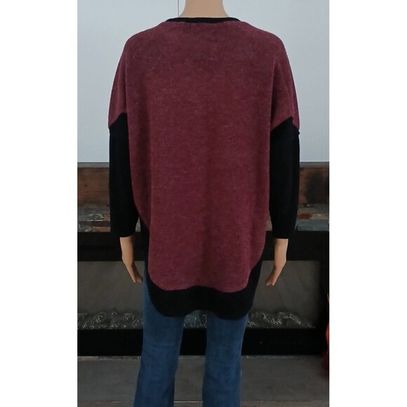 Sweater Top Women's XS Two Tone Tunic Pullover Casual Comfy Cozy - Picture 3 of 6